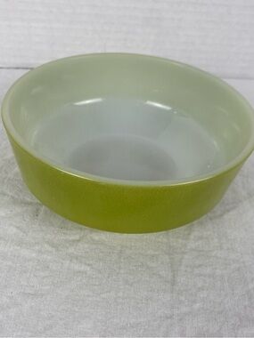 Vintage Hazel Atlas Milk Glass Green Bowl Avocado Glass Retro Kitchen